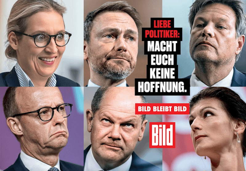 Schlagzeile von Bild (Axel Springer)